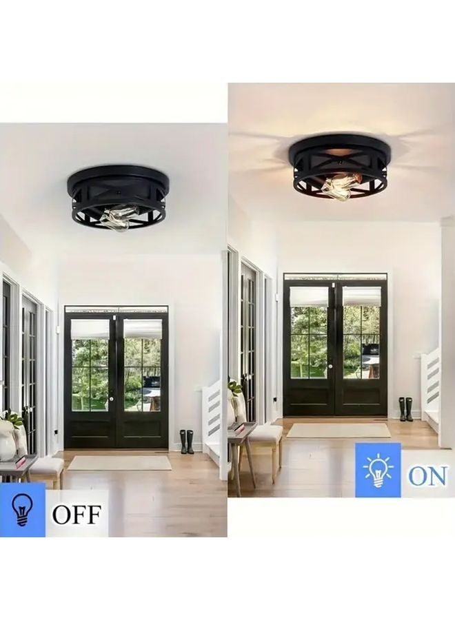 Industrial Semi Flush Black Ceiling Light Adjustable Head Sturdy Practical 1PACK - Image 2